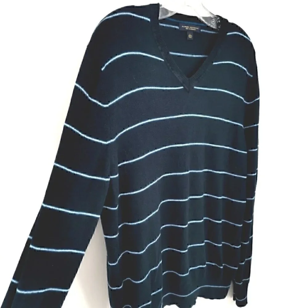 Banana Republic Men's L Silk Cashmere Striped - Picture 3 of 11